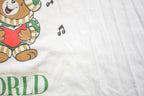 Vintage 1990s Joy to The World Christmas Carol Teddy Bear Theme Graphic T-Shirt
