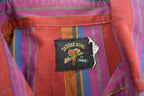 Vintage 1980s Saddle King Striped Pearl Snap Button Up Shirt Made In USA