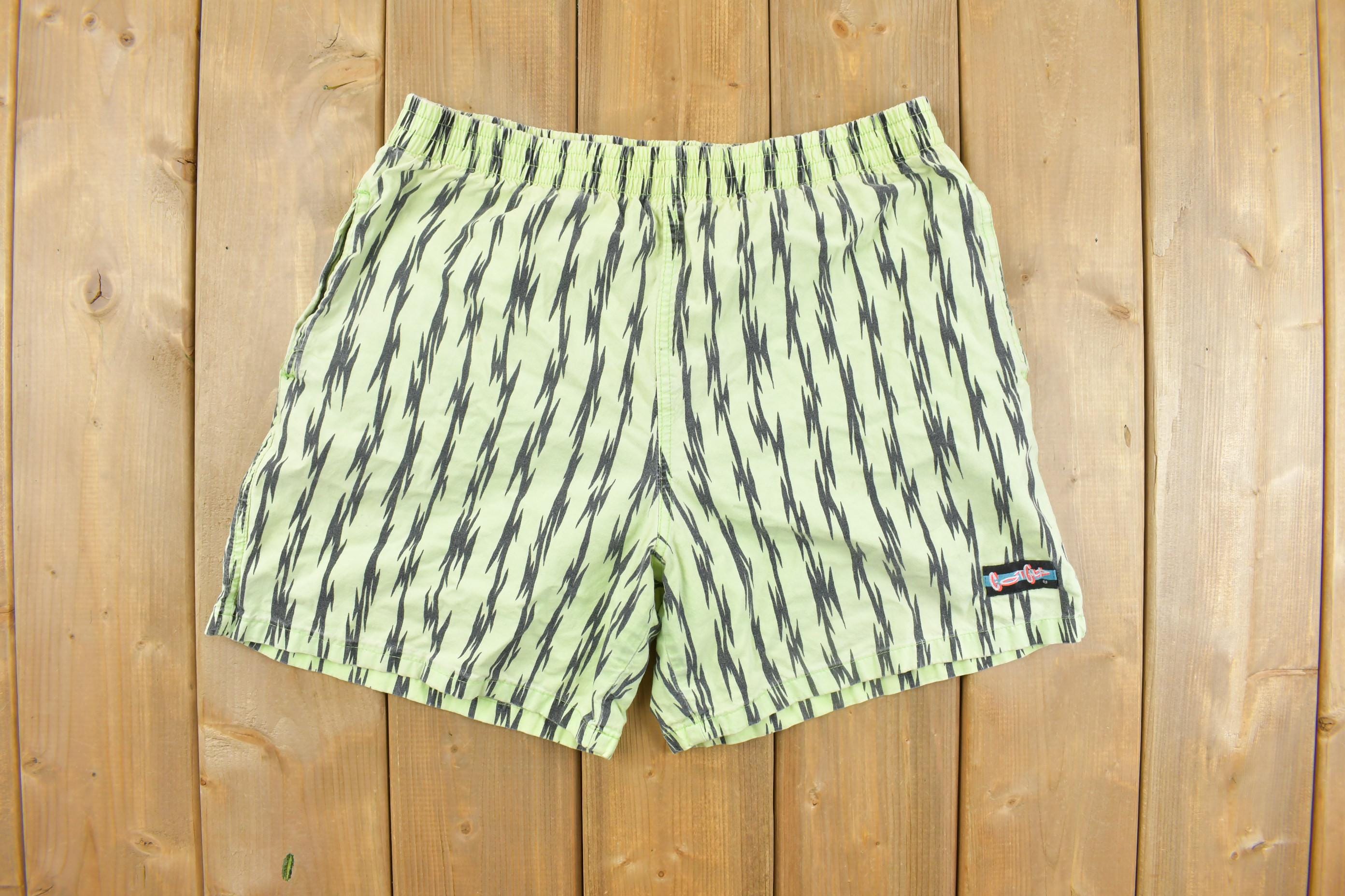 Vintage 1990s Men's Neon Lighting Bolt Shorts