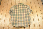 Vintage 1980s Wool Plaid Outdoorsman Heavyweight Button Up Shirt Men's M