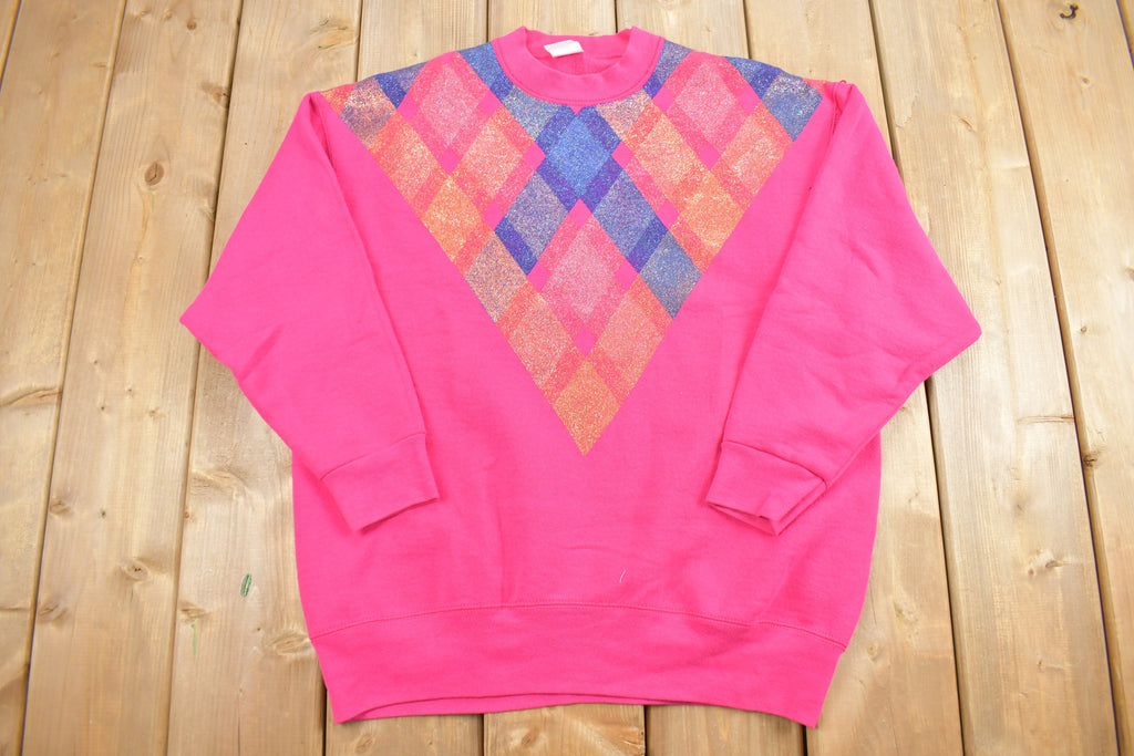 Vintage 1990s Cute Plaid Crewneck Sweatshirt