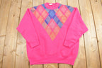 Vintage 1990s Cute Plaid Crewneck Sweatshirt