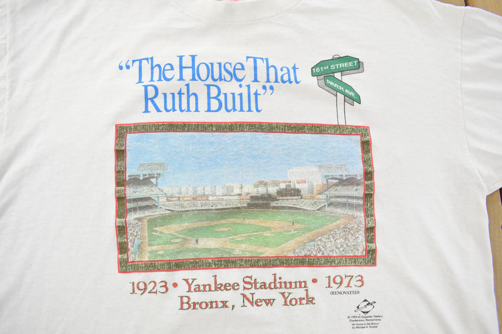 Vintage 1990s New York Yankees Stadium MLB Graphic T-Shirt Men's XL