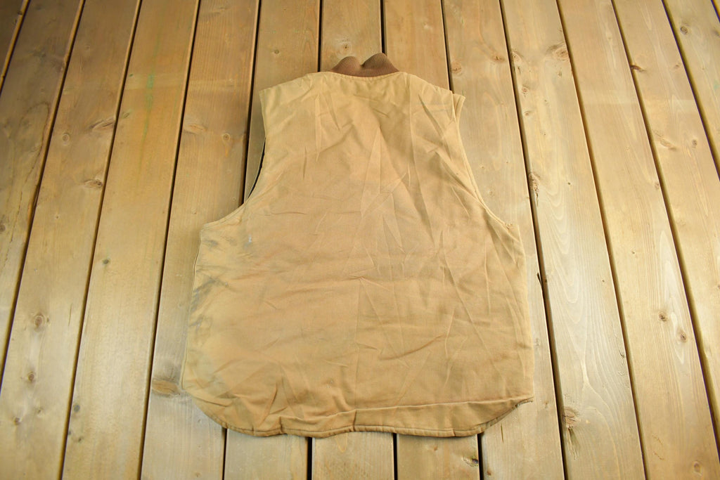 Vintage 1990s Distressed Carhartt Quilt Lined Jacket Vest Mens Large