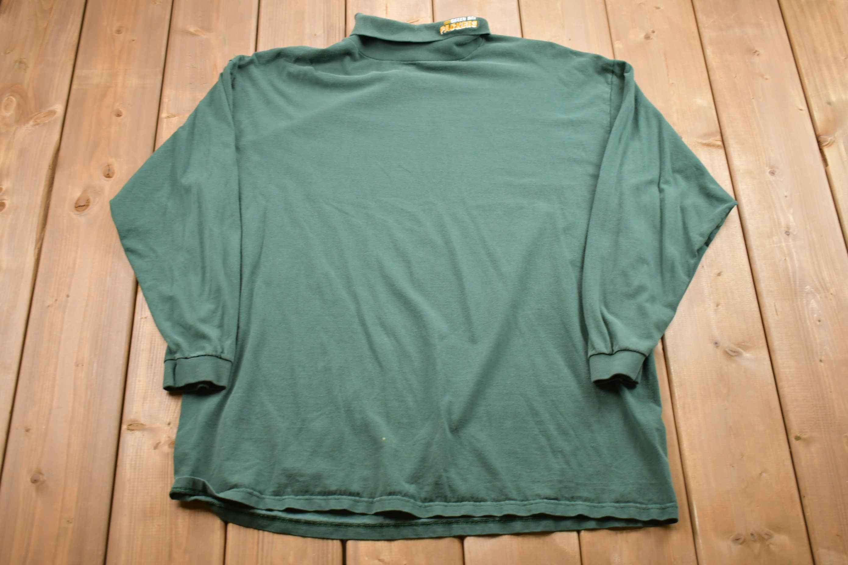 Vintage 1990s Green Bay Packers Embroidered Turtleneck