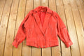 Vintage 1980s Red Leather Blazer Jacket