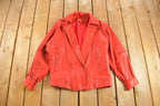 Vintage 1980s Red Leather Blazer Jacket