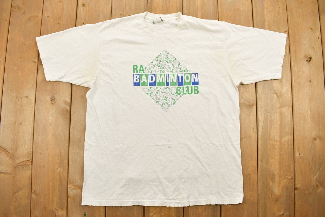 Vintage 1990s RA Badminton Club Graphic T-Shirt