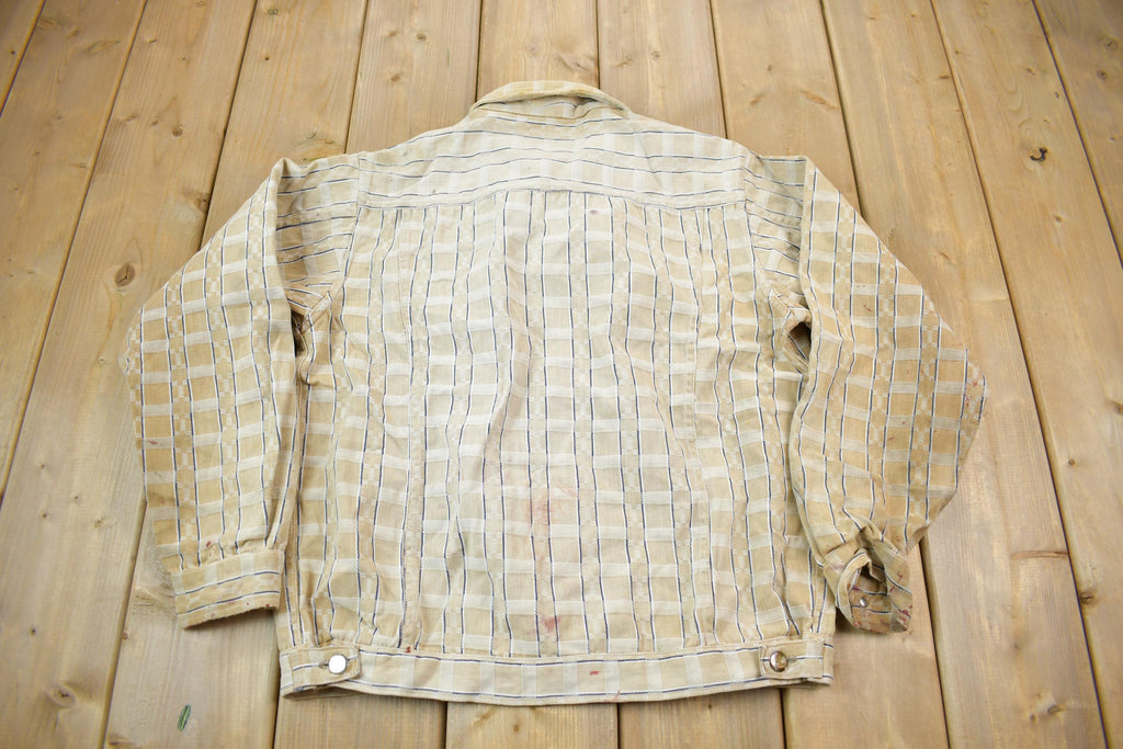 Vintage 1970s Rhinoceros Plaid Button Down Light Jacket