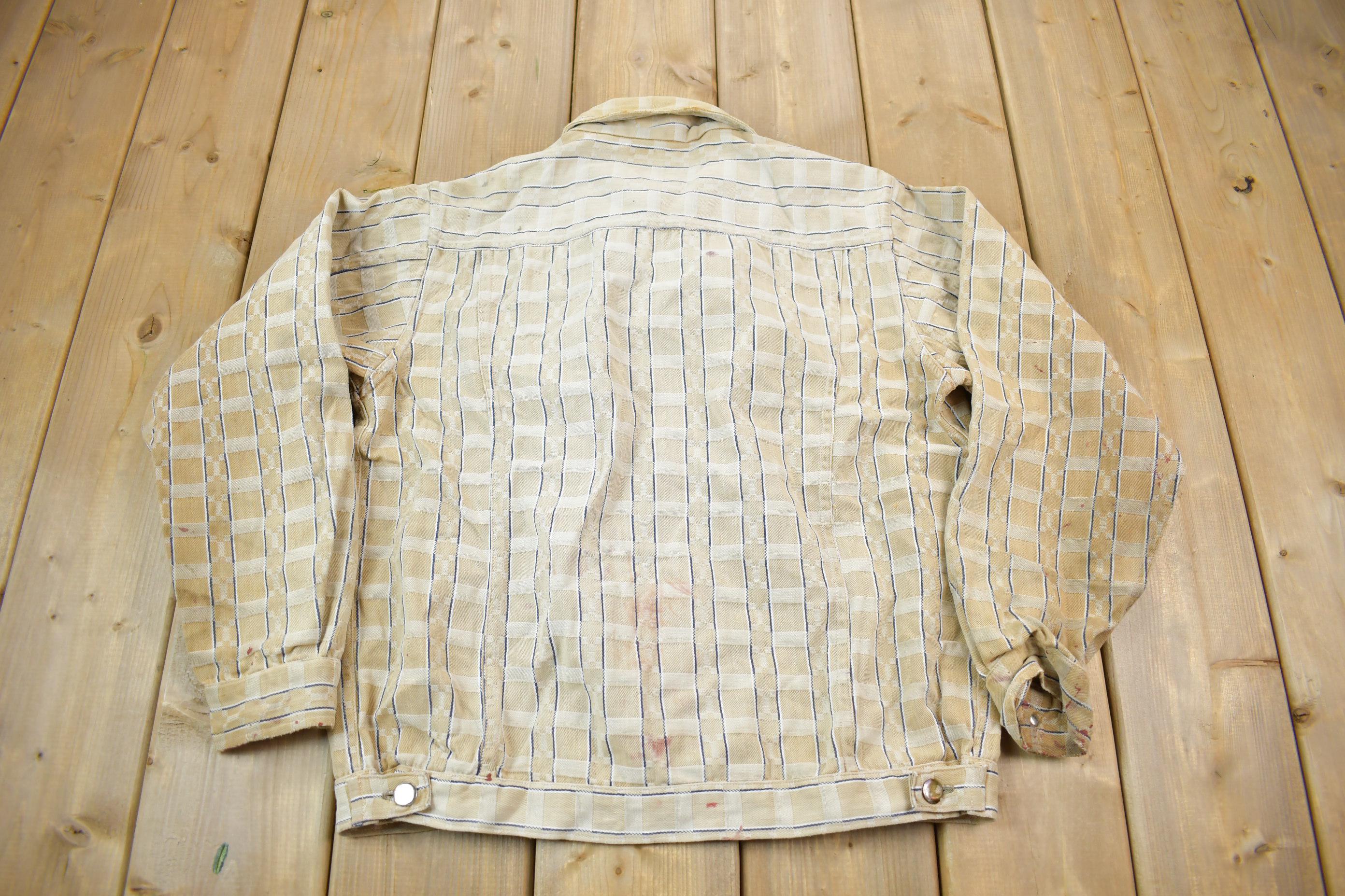 Vintage 1970s Rhinoceros Plaid Button Down Light Jacket