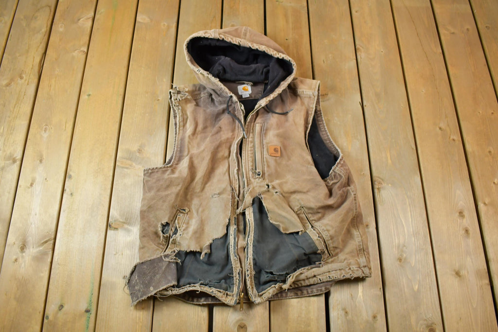 Vintage 1990s Distressed Carhartt Blanket Lined Vest