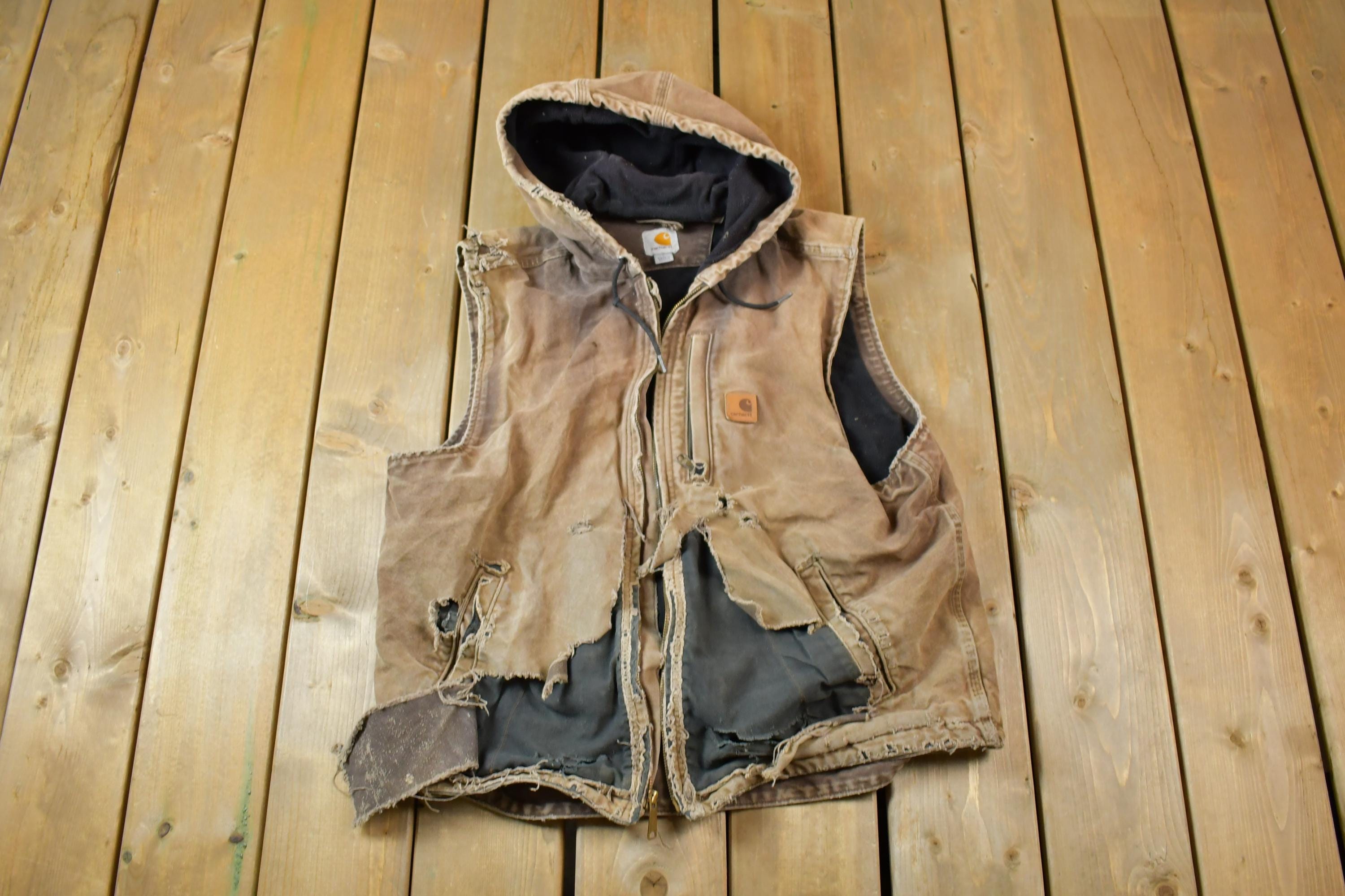Vintage 1990s Distressed Carhartt Blanket Lined Vest