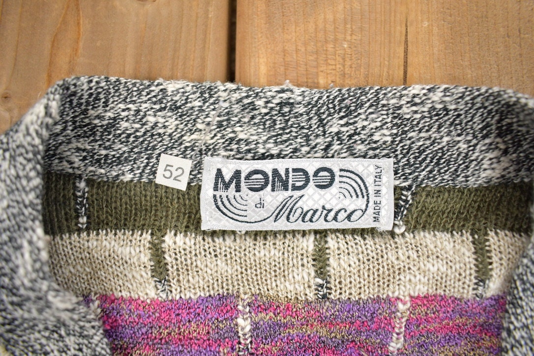 Vintage 1980s Mondo Di Marco 3D Knitted Cardigan Sweater