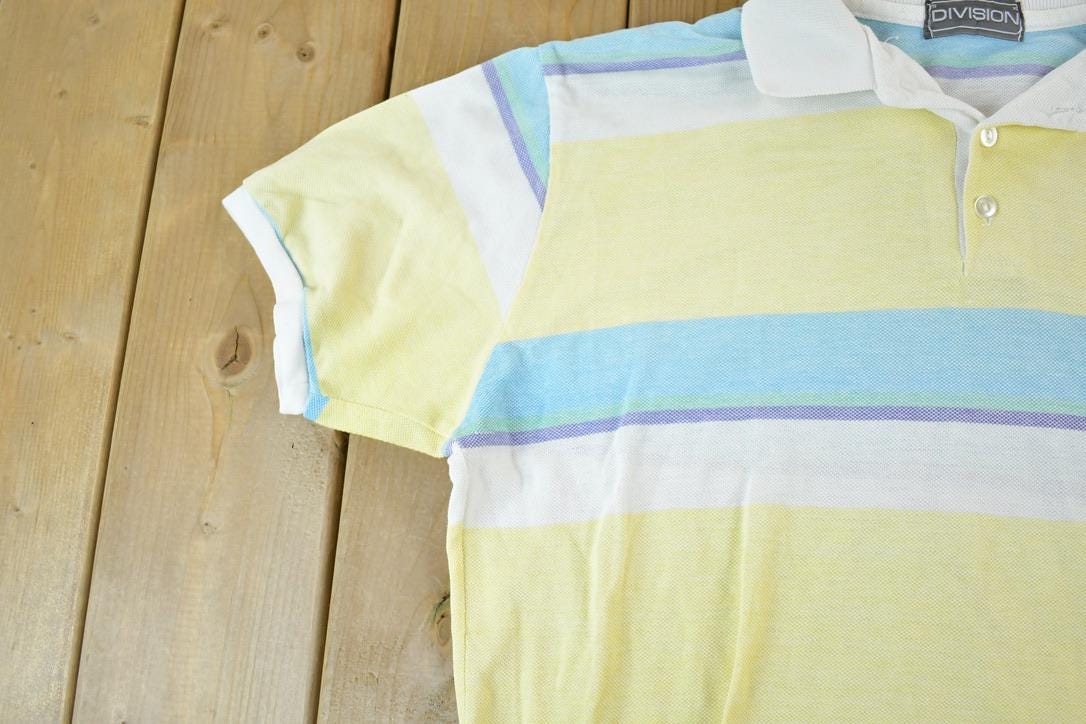 Vintage 1990s Division Button Up Polo Style Shirt