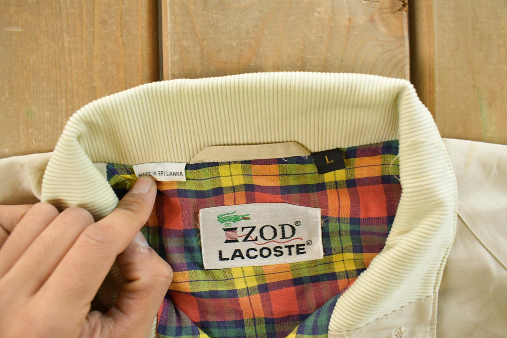 Vintage 1990s Lacoste Izod Full Zip Windbreaker Jacket Men's Large