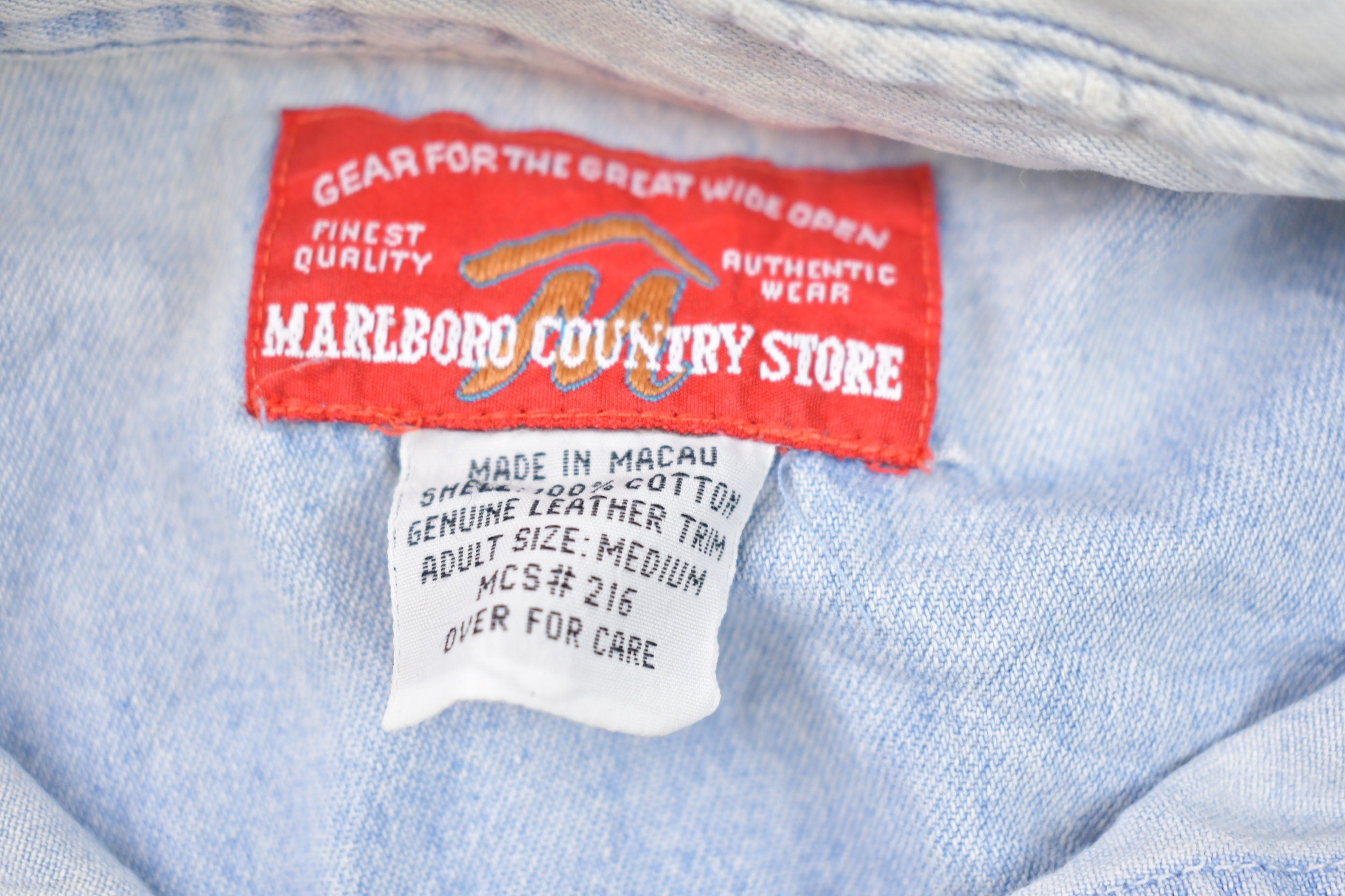 Vintage 1990s Malboro Denim Button Up Shirt