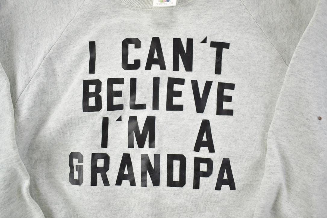 Vintage 1990s Cute Grandpa Crewneck Sweater / 90s Crewneck / Grandma Sweater / Streetwear / Made In USA / Parent Theme