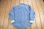 Vintage 1990s Zana-Di Lace Patchwork Denim Button Up Shirt