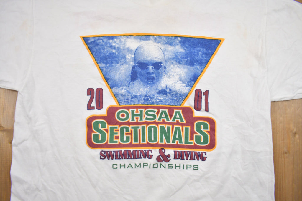 Vintage 2001 Swimming Championship Graphic T Shirt