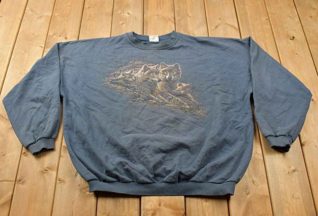 Vintage 1990s King Fashions Wolf Crewneck