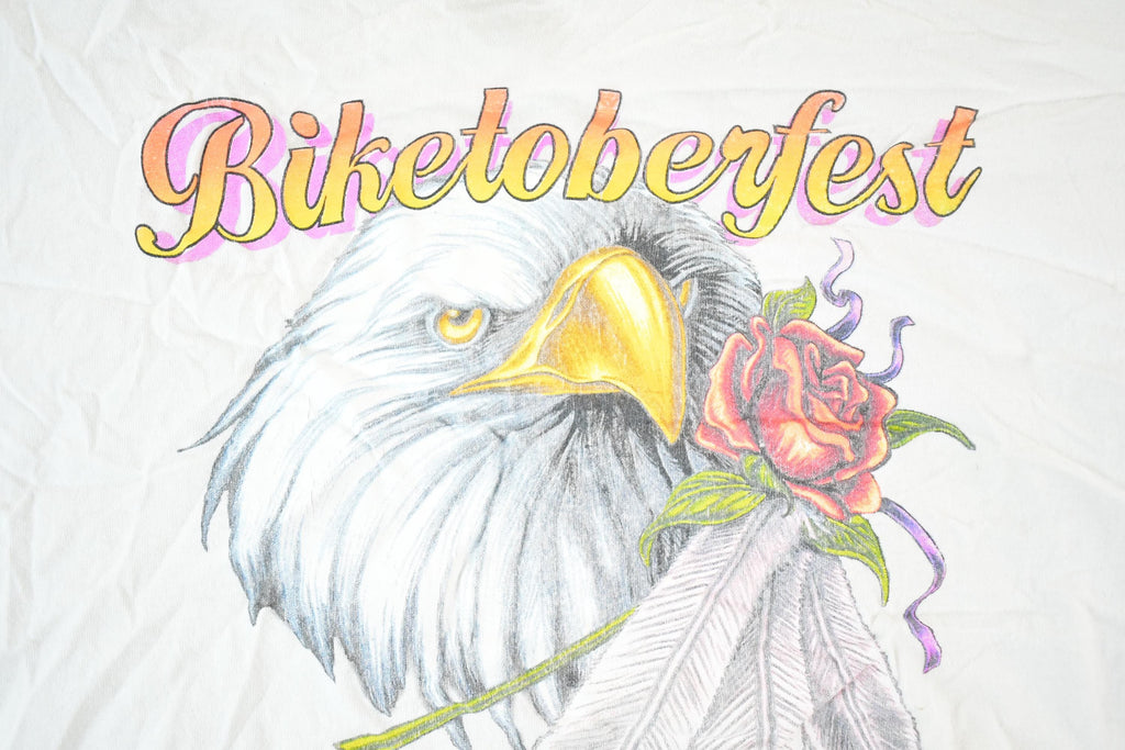 Vintage Y2K Biketoberfest Daytona Beach Eagle Head Souvenir T-Shirt Women's Cropped XL