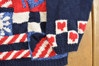 Vintage 1990s Alexandra Bartlett Grandma All Over Print Knit Cardigan Sweater Women's M