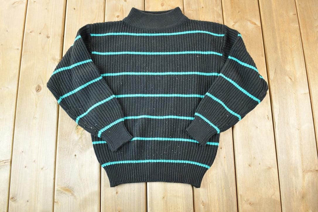 Vintage 1990s Unicorn Knit Abstract Pattern Crewneck Sweater