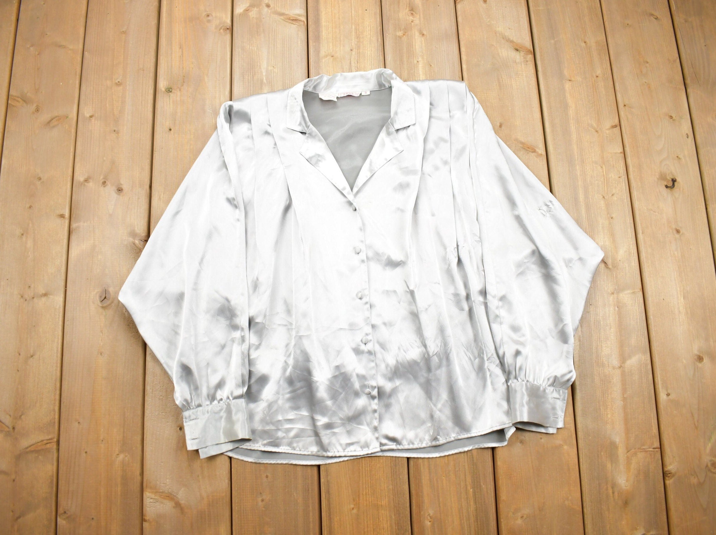 Vintage 1990s Tess Silk Button Up Shirt