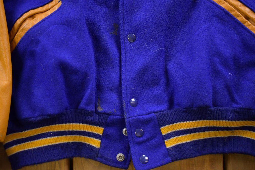 Vintage 1990s DeLong Bartlett Bears Leather Varsity Jacket