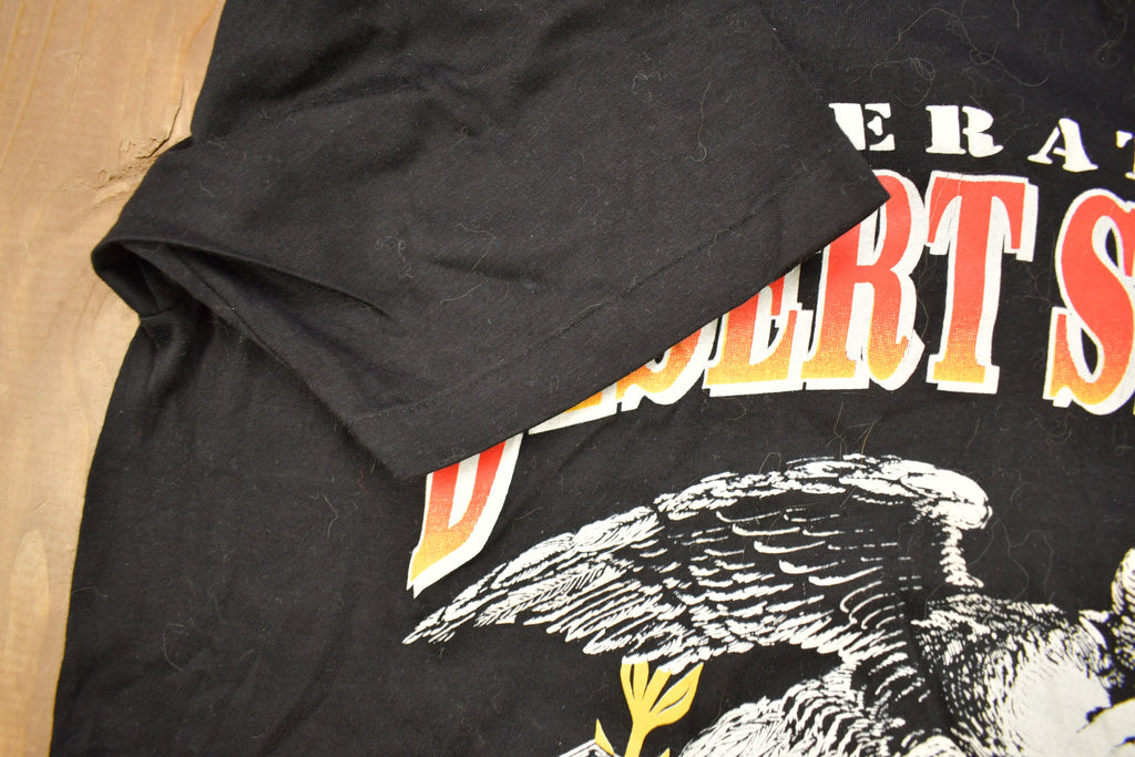 Vintage 1990s Operation Desert Shield Military Graphic T Shirt