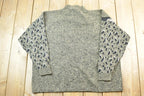 Vintage 1990s Seafarer Leopard Print Knit Crewneck Sweater