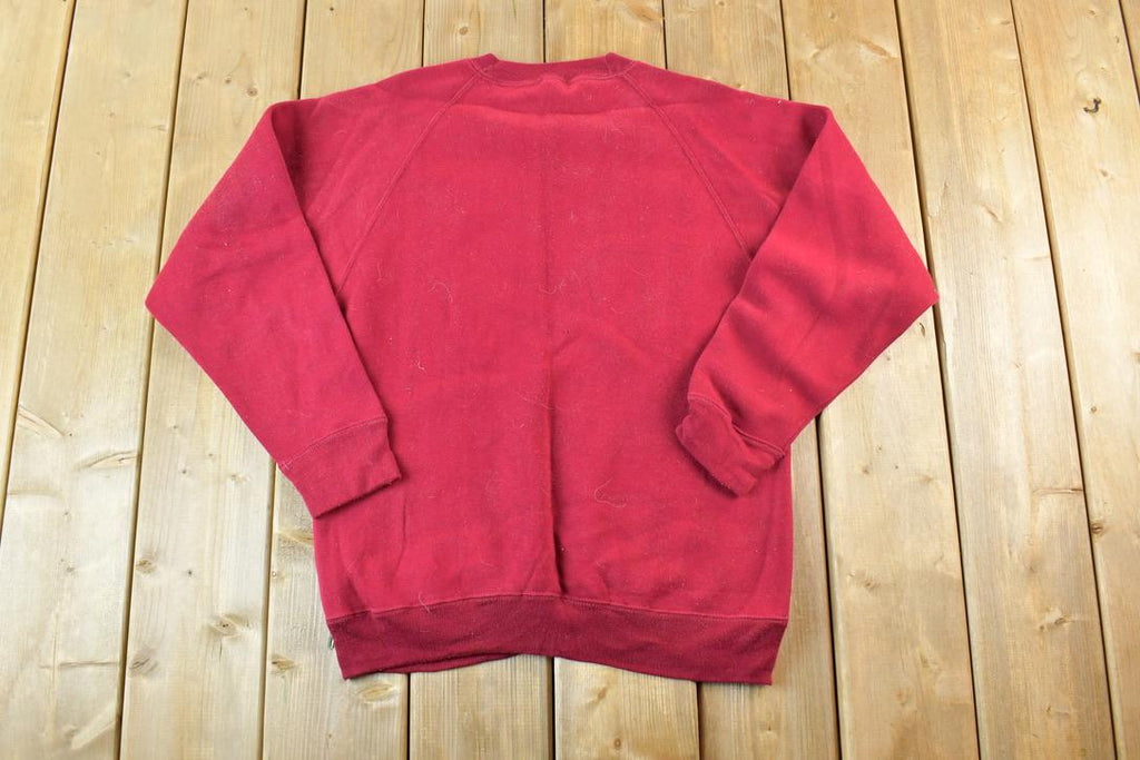 Vintage 1980s Blank Burgundy Crew Neck Sweatshirt