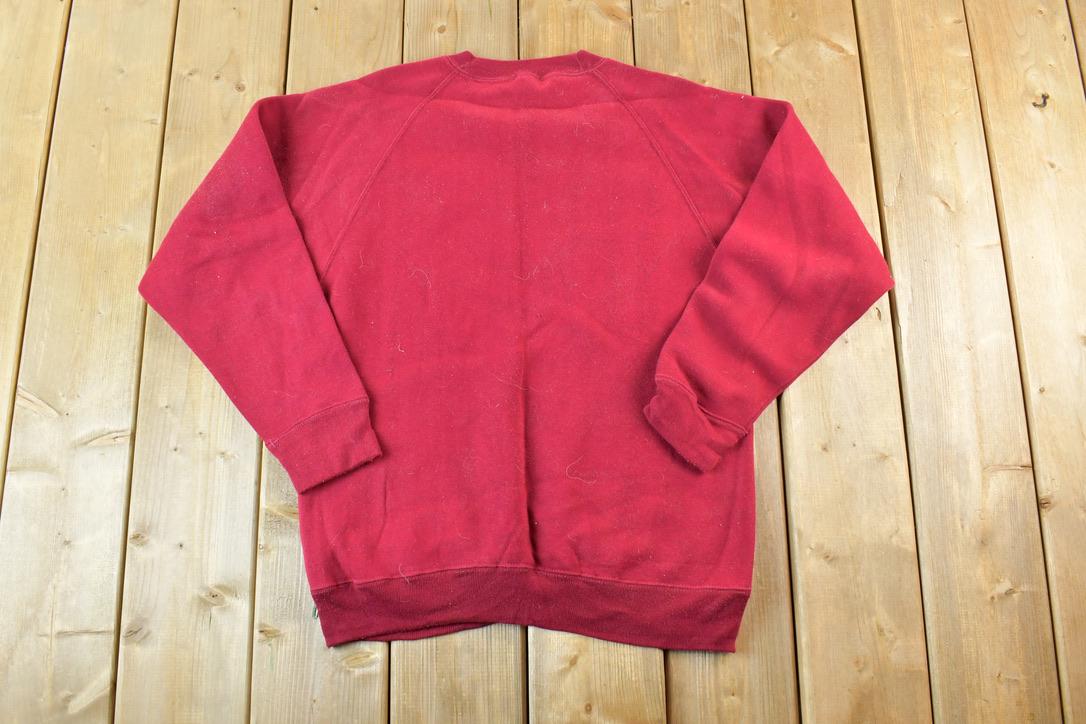 Vintage 1980s Blank Burgundy Crew Neck Sweatshirt