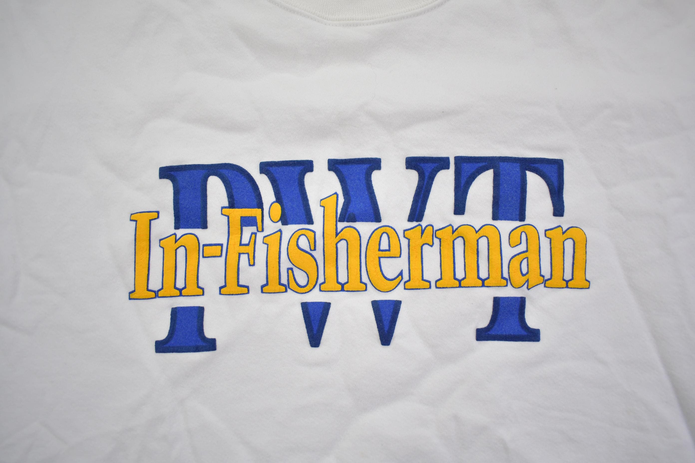 Vintage 1990s PWT In-Fisherman Jerzees Crewneck Sweatshirt Made In USA - 2XL