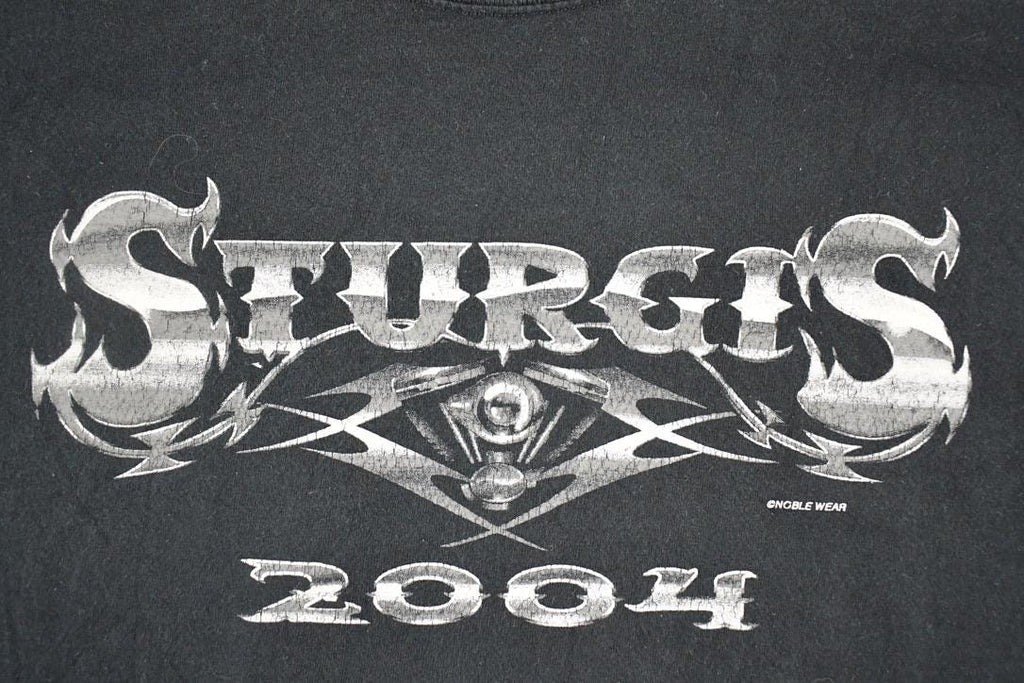 Vintage Y2K Sturgis Cycle Motorcycles Biker T-Shirt Men's XL / Distressed / 2000's Grunge Faded Black
