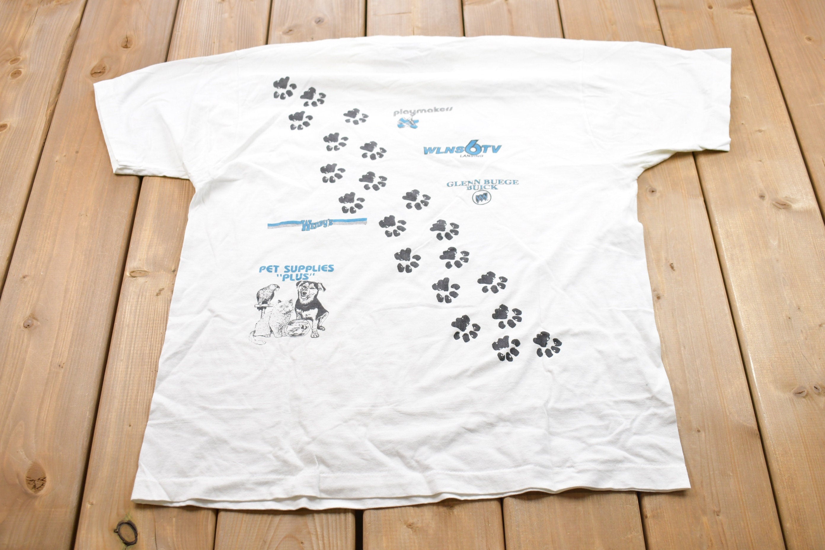 Vintage 1990s Paws To Care Humane Society Graphic T-Shirt