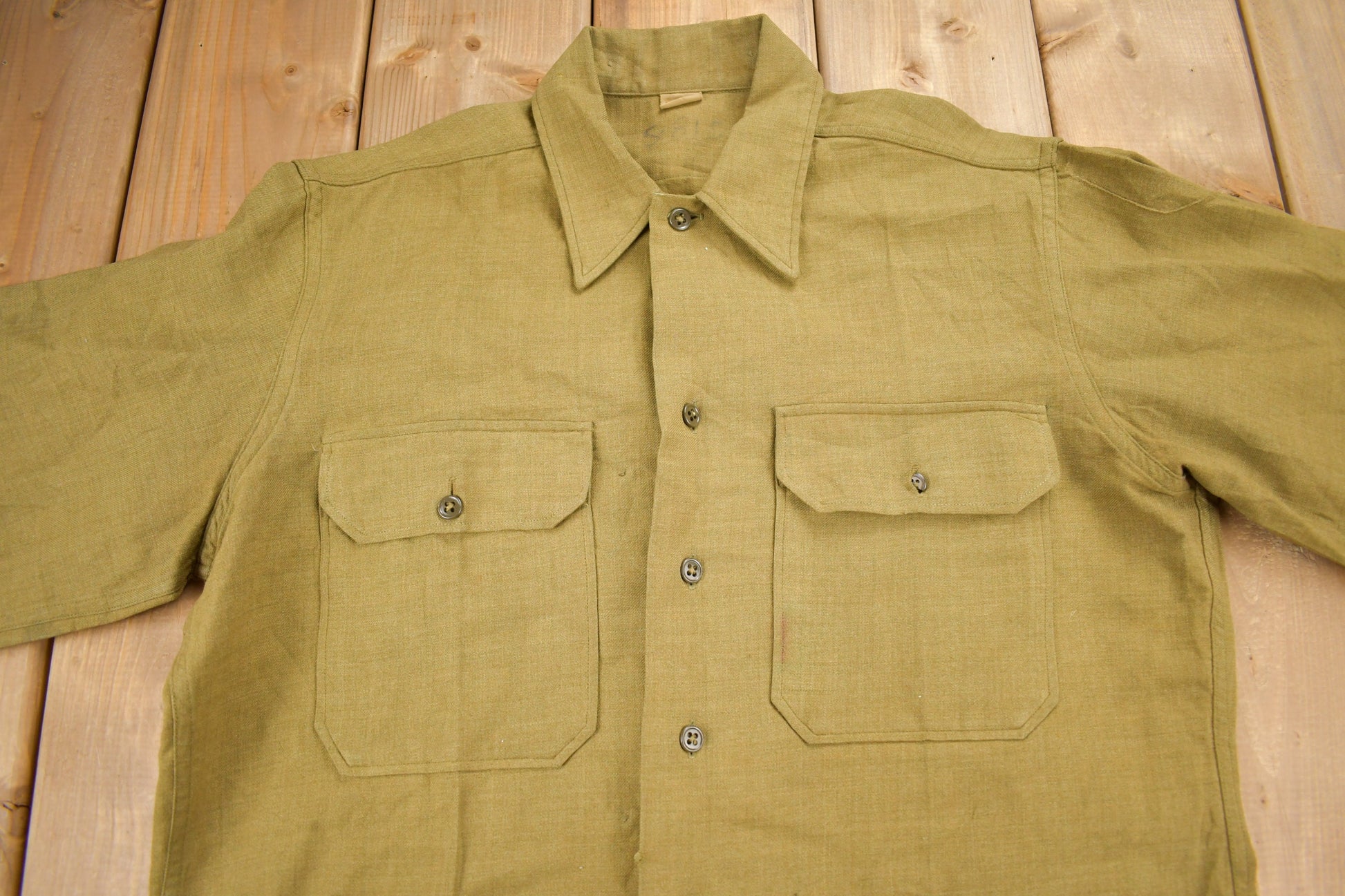 Vintage 1940s Military Button Up Shirt