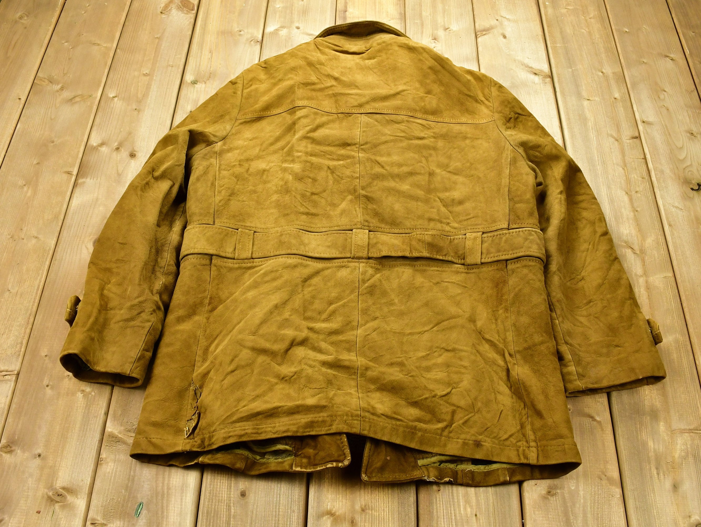 Vintage 1980s Cresco Suede Leather Jacket Size 42