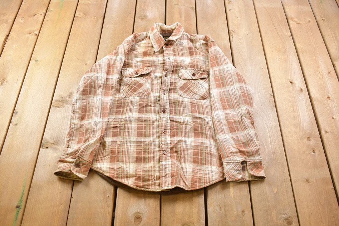 Vintage 1990s Cortefiel Diamond Quilt Lined Plaid Fall Button Up Jacket