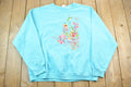 Vintage 1990s Hummingbird Floral Print Cute Crewneck Sweater