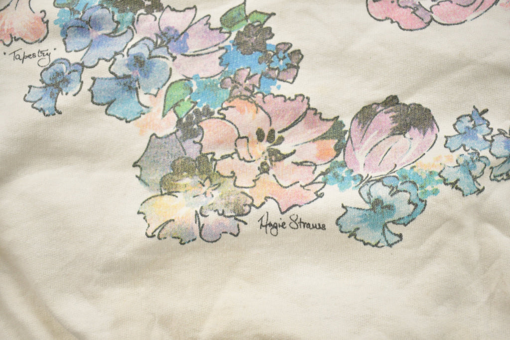 Vintage 1990s Angie Strauss Floral Theme Crewneck Sweater