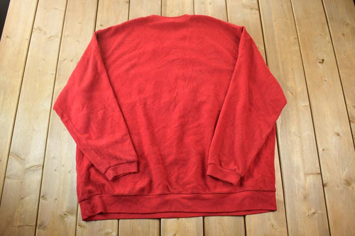 Vintage 1990s Mickey Mouse Fleece Distressed Disney Crewneck / Vintage Sweatshirt / Vintage Disney / Mickey / Embroidered / Made In USA
