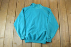 Vintage 1990s Blast Quarter Button Collared Crewneck Sweatshirt
