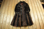 Vintage 1970s Rosewin Faux Fur Leather Coat Women's M-L