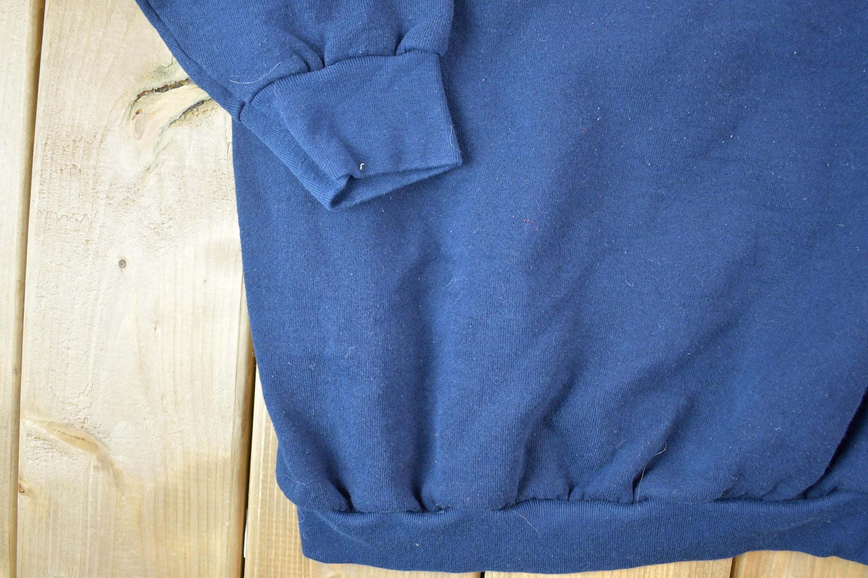 Vintage 1990s FOTL Blank Blue Boxy Crewneck Sweatshirt