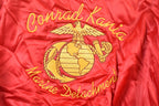 Vintage Marines Conrad Kania Marine Detachment Satin Military Button Up Bomber Army Jacket