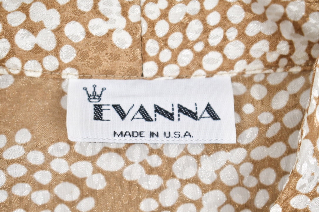 Vintage 1980s Evanna Half Button Up Shirt / 80s Button Up / Funky Shirt / Party Shirt / 80s Shirt / 90s / 80s Clothing / Made in USA