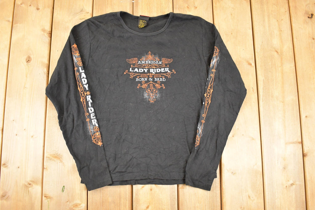 Vintage Y2K Hot Leathers Lady Rider Motorcycles Biker T-Shirt Women's L