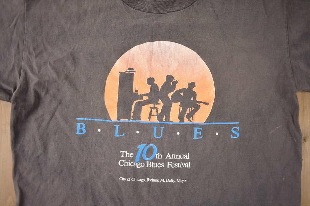 Vintage 1993 Chicago Blues Festival Single Stitch Graphic T Shirt Made In USA