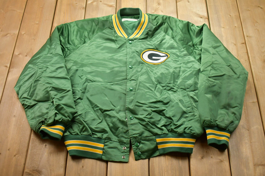 Vintage 1990s Green Bay Packers Satin Bomber Jacket